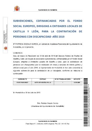 Imagen SUBVENCIONES COFINANCIADAS POR EL FONDO SOCIAL EUROPEO PARA LA CONTRATACIÓN DE PERSONAS CON DISCAPACIDAD