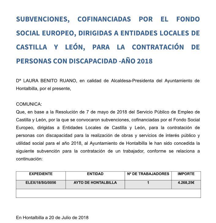 Imagen Subvenciones cofinanciadas por el Fondo Social Europeo para la contratación de personas con...